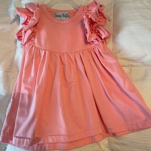 Sassy ruffle top peachy color
